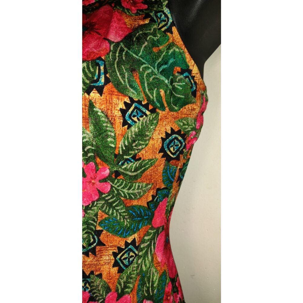 Vintage Athena Swimsuit Sz 8 Tropical Hawaiian Floral Keyhole Front USA - Picture 5 of 16